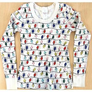Hanna Anderson Christmas Lights Pajama Top Women's XS PJ‎  Adult Holiday